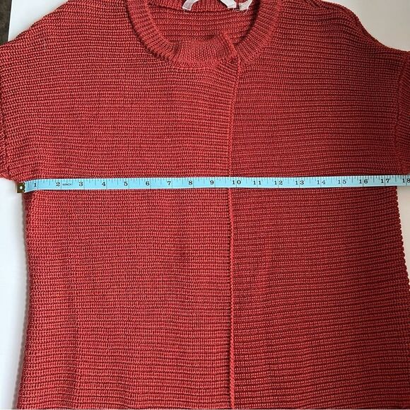 Soft Surroundings Sweater Knit Car Coat Longline Cardigan Open Front Rust Small - Picture 8 of 9